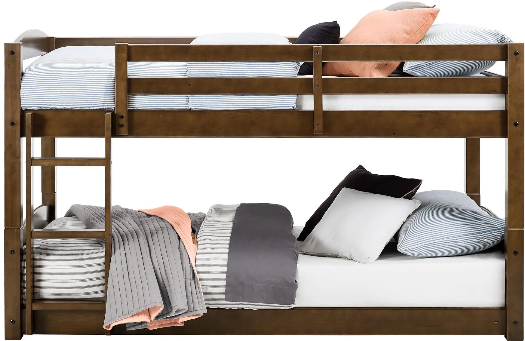 Sierra Brown Low Twin-over-Twin Convertible Bunk Bed-4