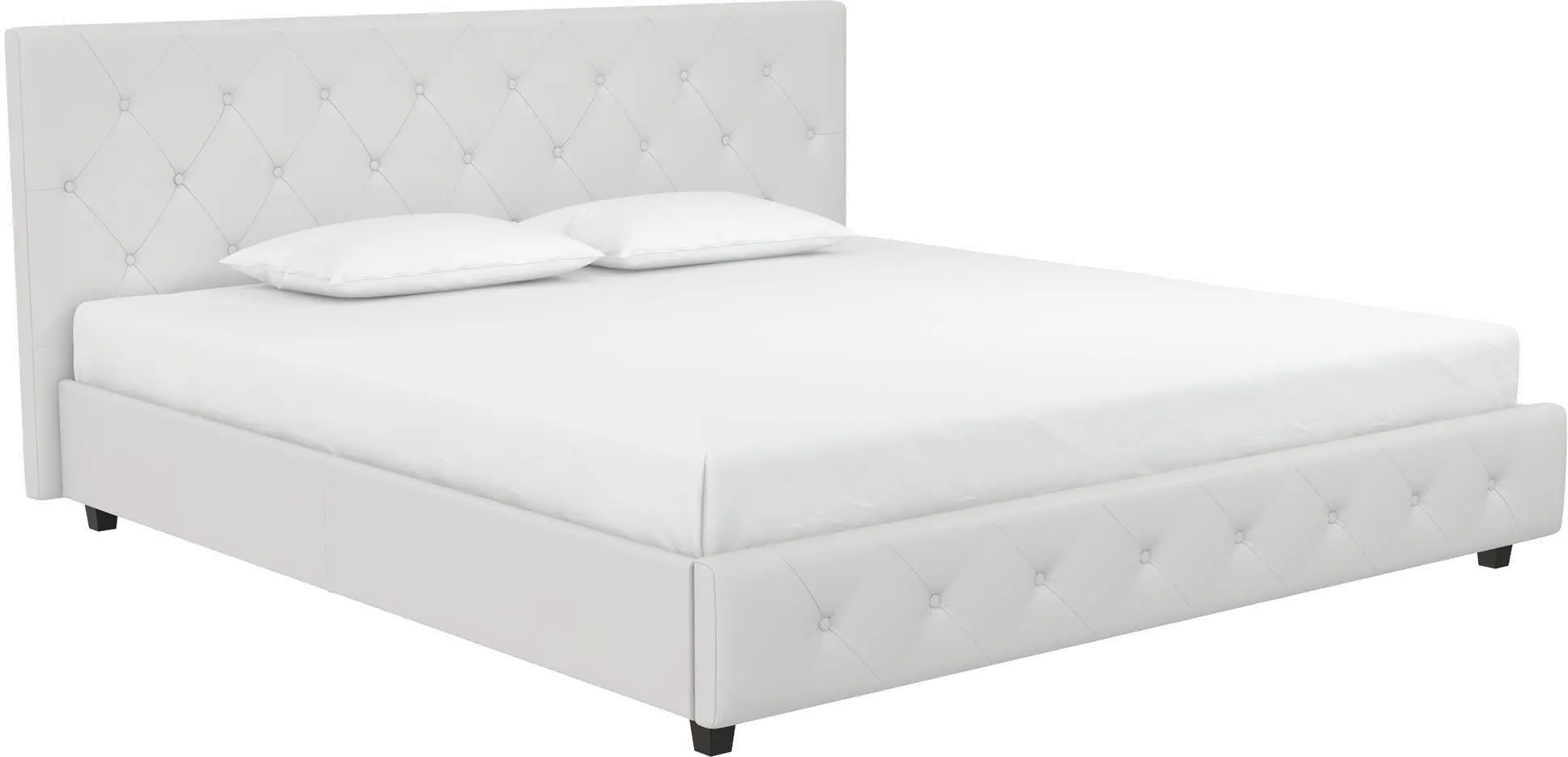 Dana White Upholstered King Platform Bed-1