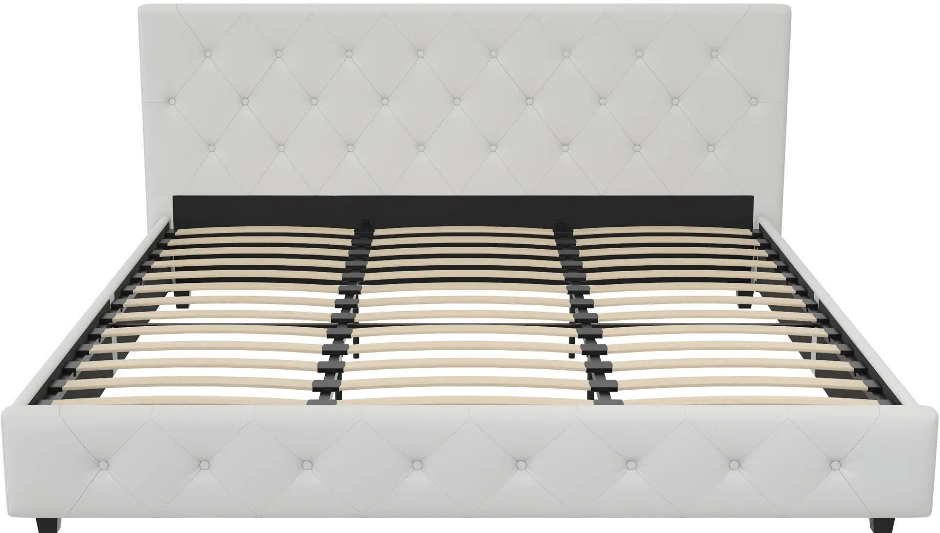 Dana White Upholstered King Platform Bed-3