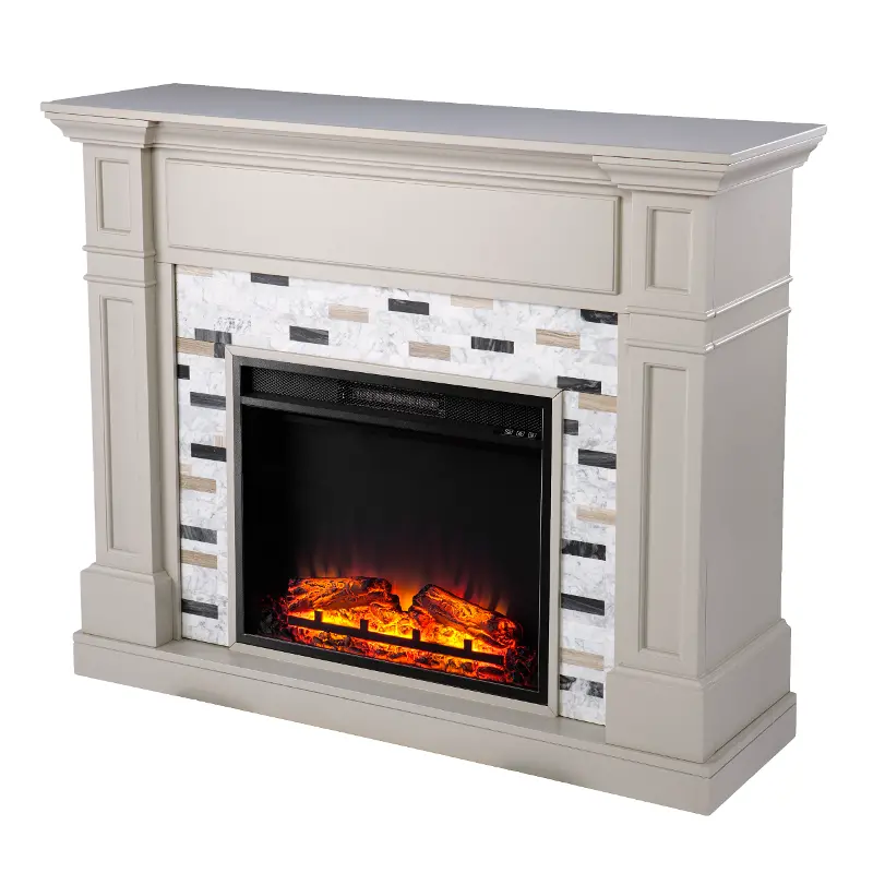 Birkover Gray & Marble Electric Fireplace