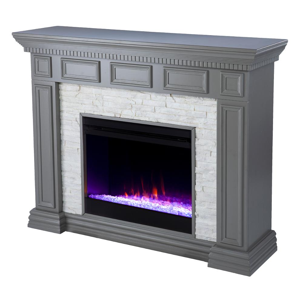 Dakesbury Gray Color Changing Fireplace