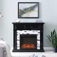 FP1080859 Drovling Black & Marble Electric Fireplace