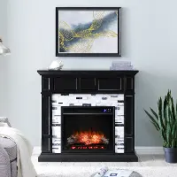 FR1080859 Drovling Black & Marble Touch Screen Electric Fireplace