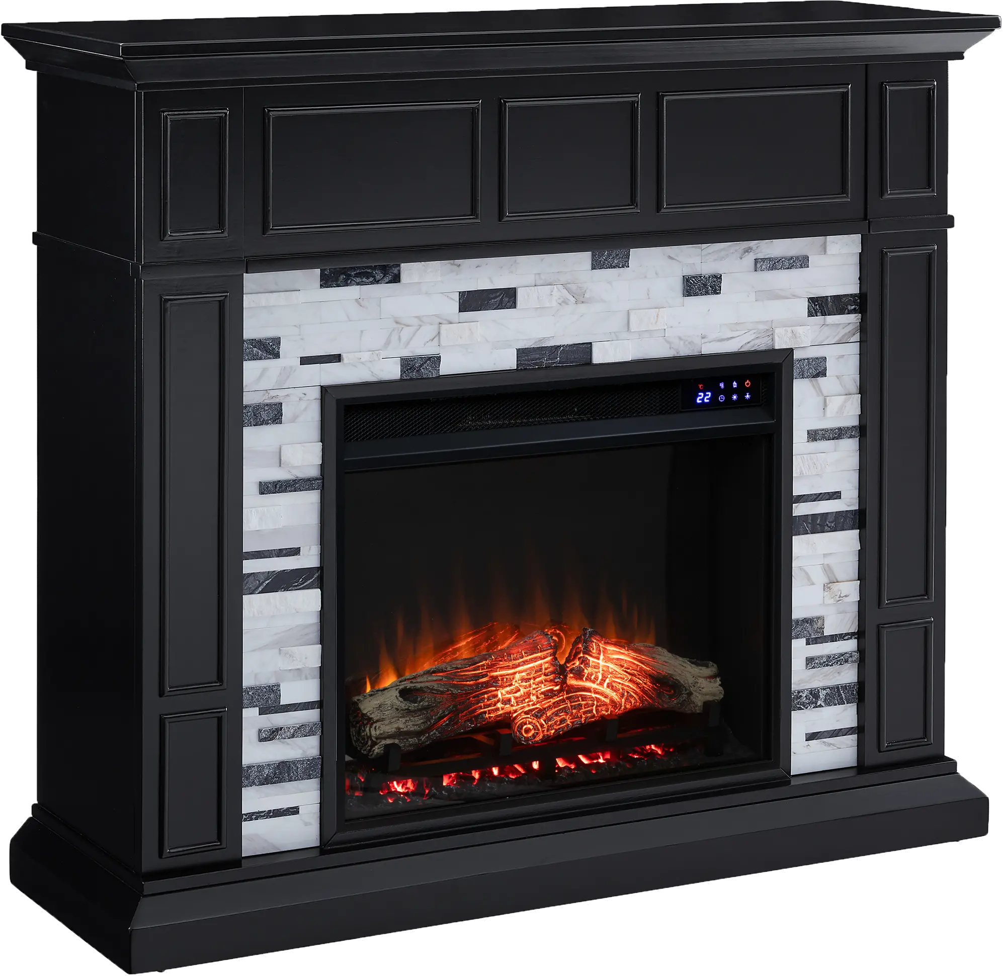 FR1080859 Drovling Black & Marble Touch Screen Electric Fireplace-1