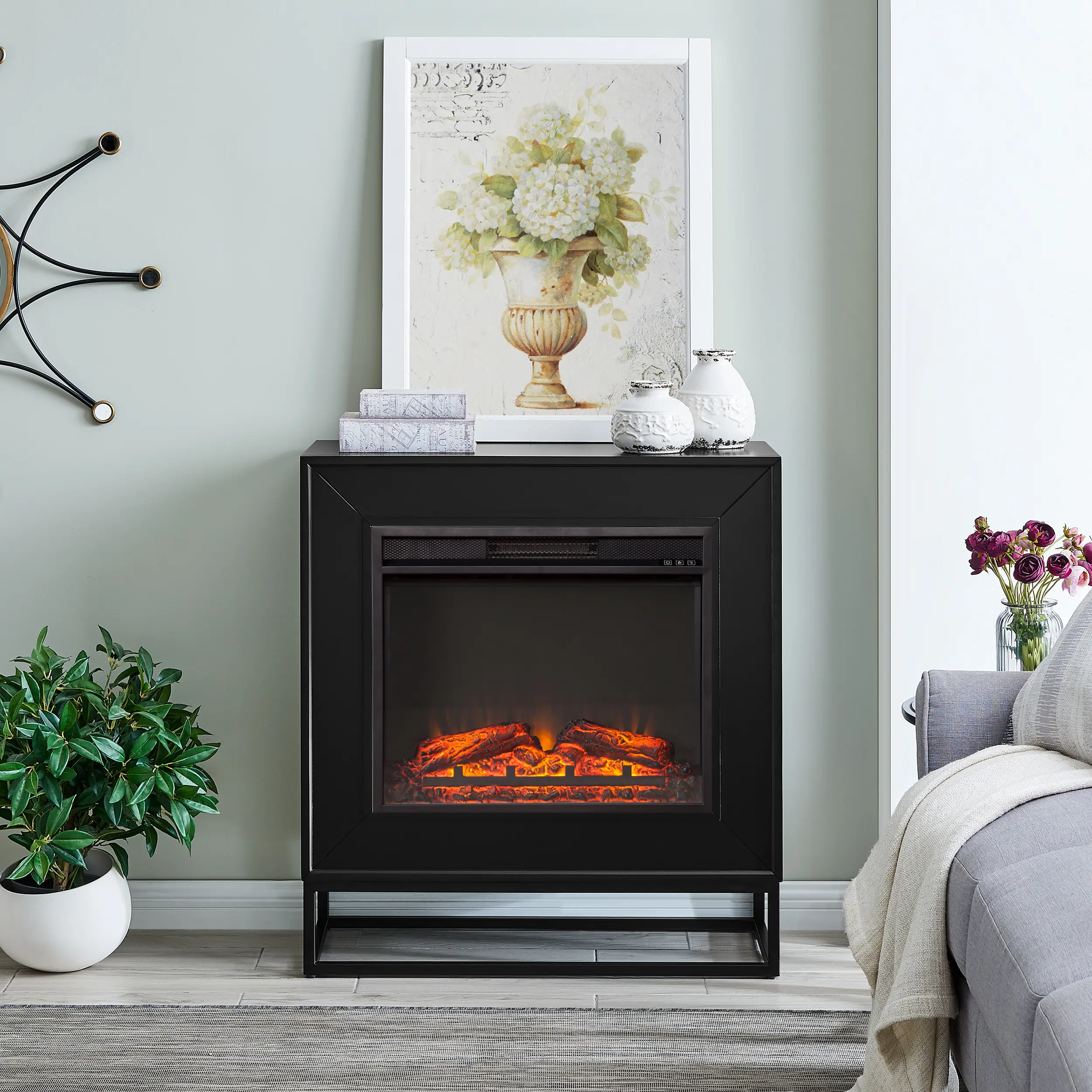 FP1063059 Frescan Black Electric Fireplace-2