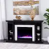 FC1225159 Henstinger Black Color Changing Fireplace Bookcase Mantel