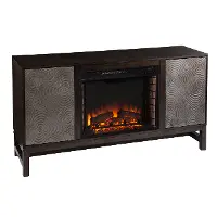 FE1137256 Lannington Brown and Silver Electric Fireplace Mantel
