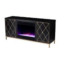 FC1111956 Marradi Black and Gold Fireplace TV Stand
