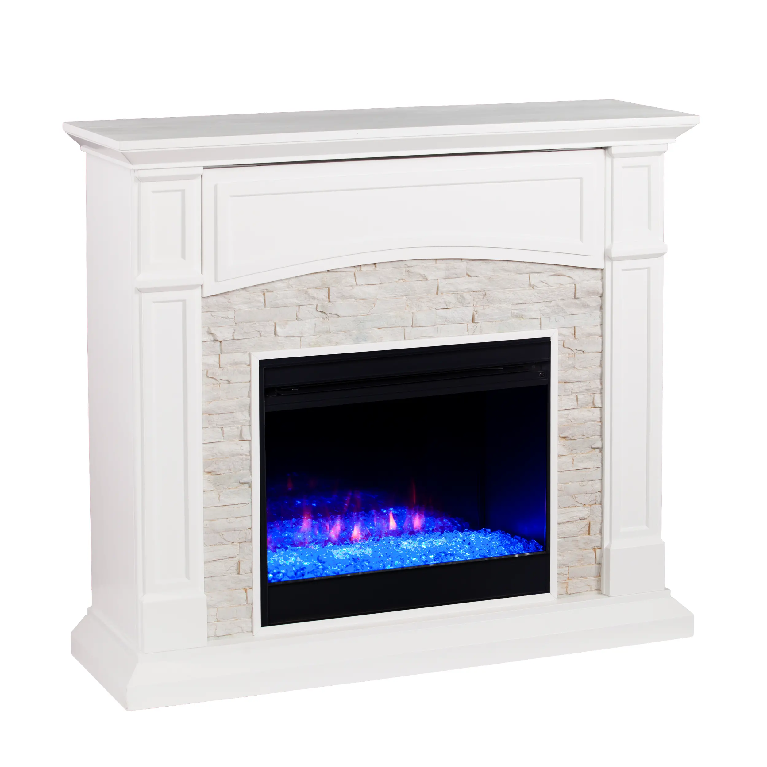 FC9362 Seneca White Color Changing Fireplace Mantel-1