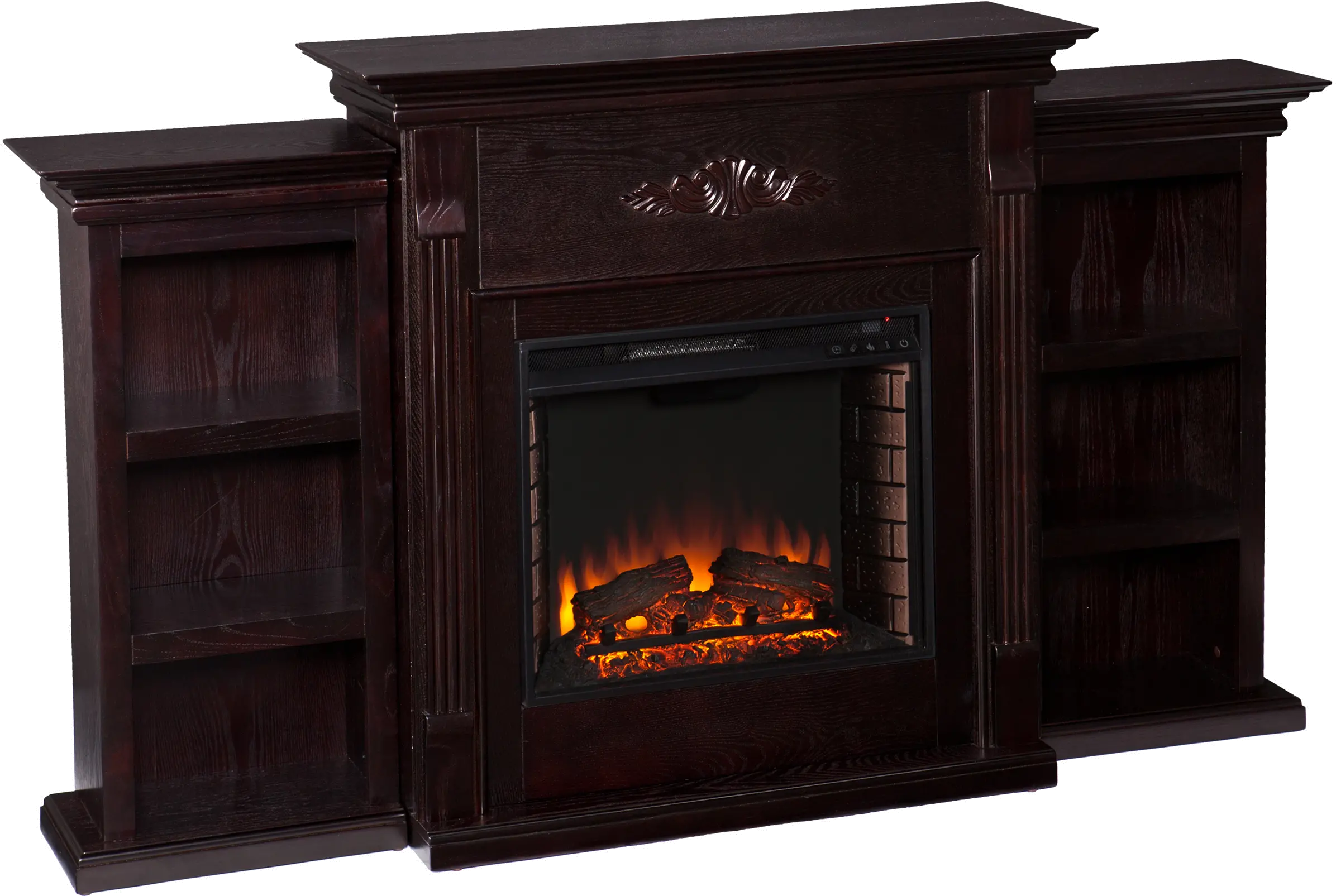 FE8545 Tennyson Espresso Electric Fireplace Bookcase Mantel-2