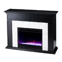 FC1225559 Torlington Black Marble Tiled Color Changing Fireplace