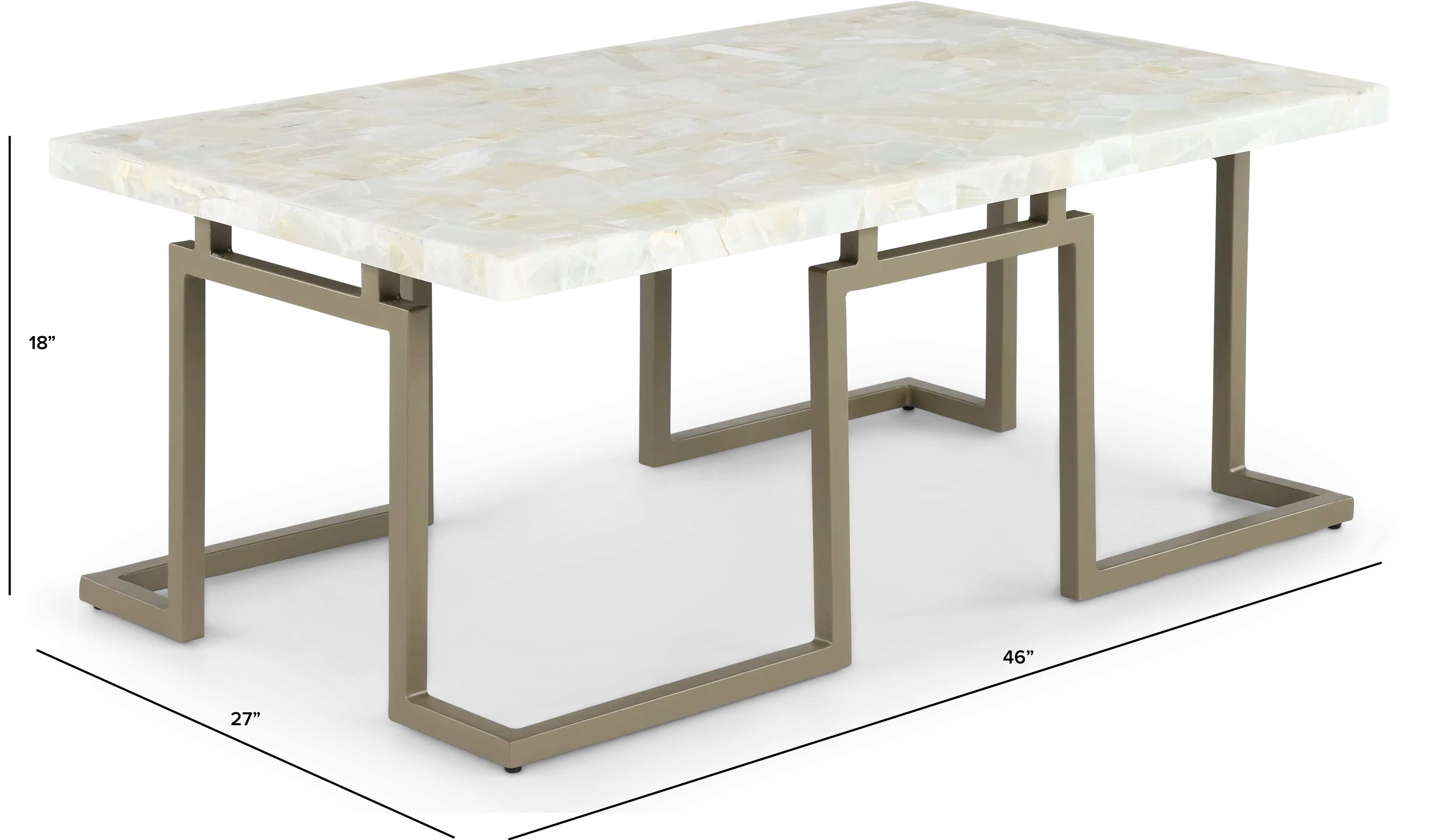 Manhattan Onyx and Gold Coffee Table-3