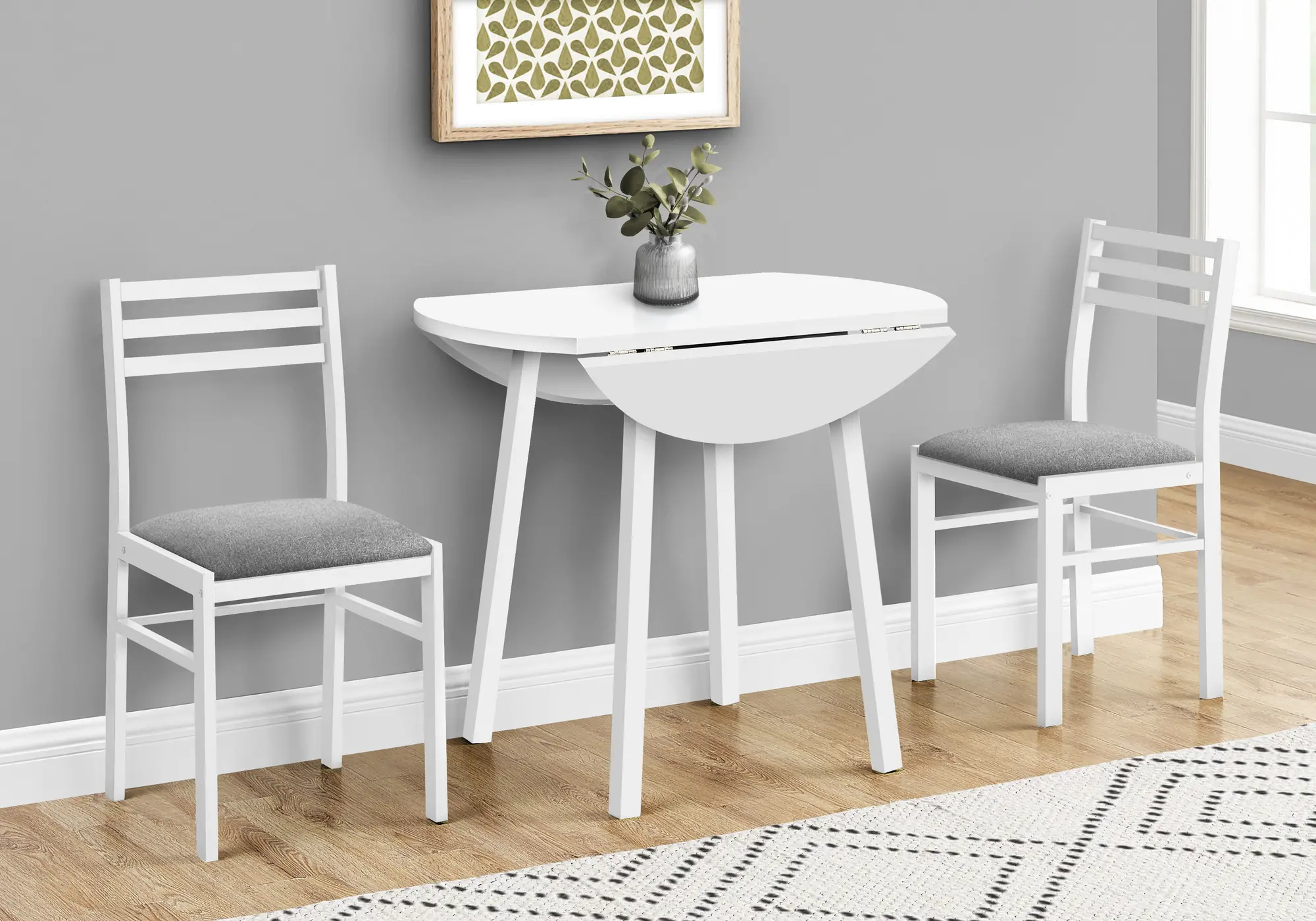 Hadley White 3 Piece Dining Set-2