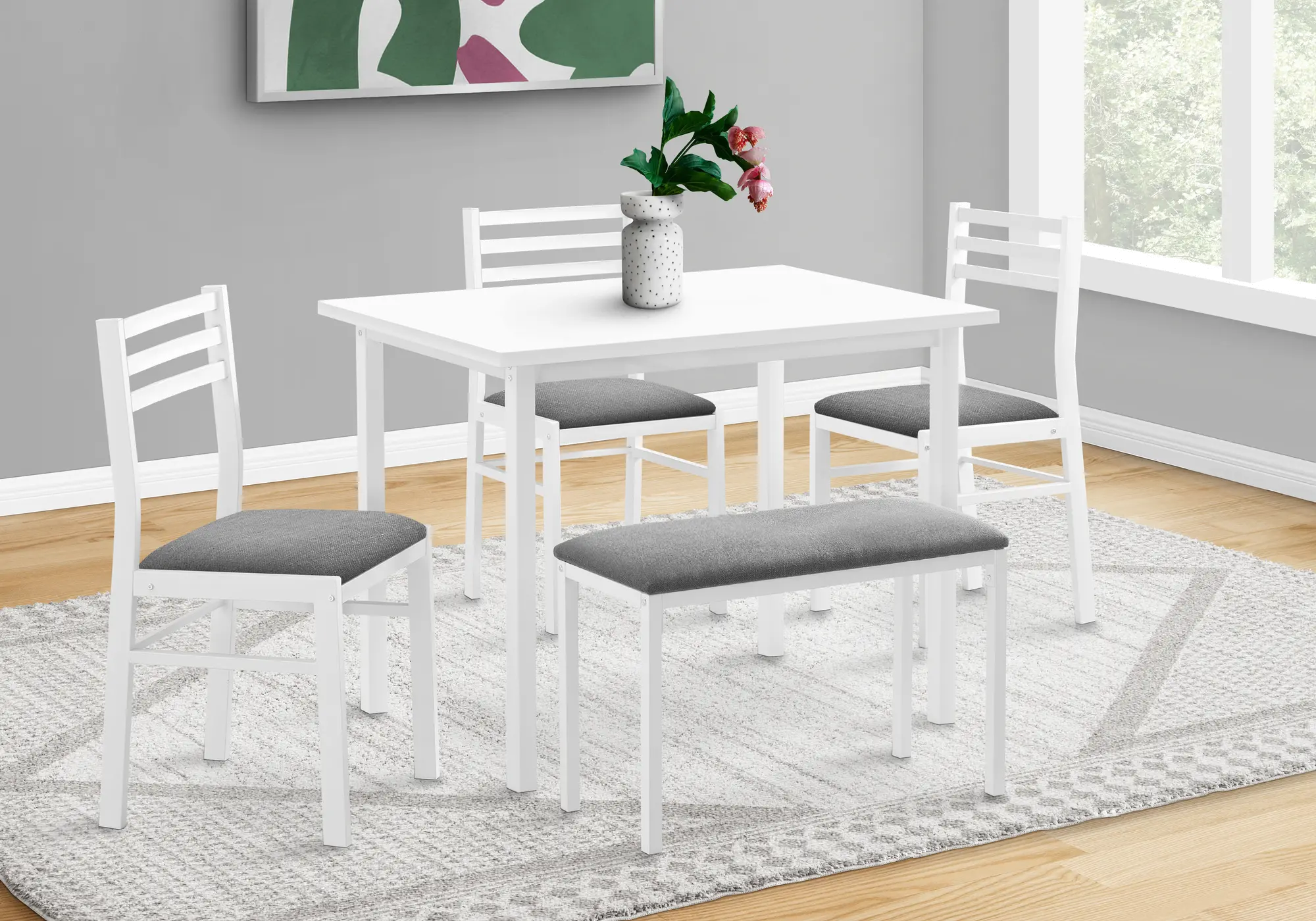 Hadley White 5 Piece Dining Set-2
