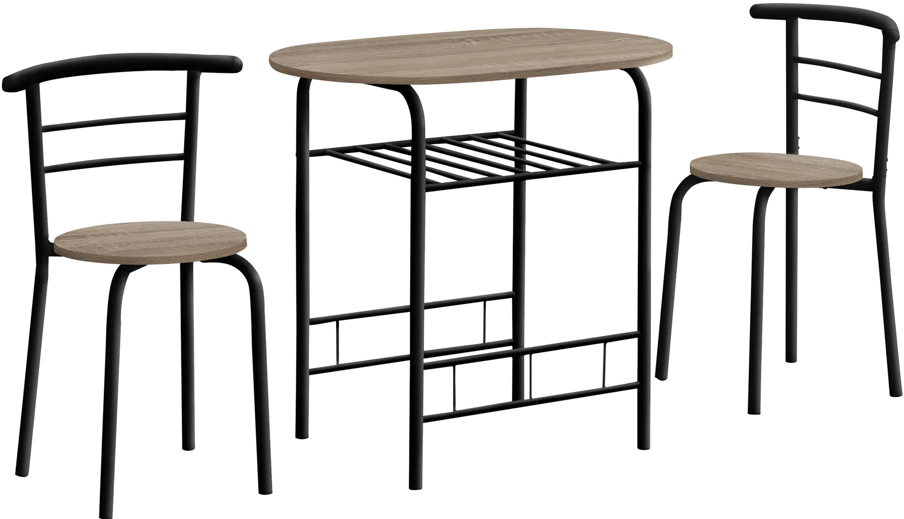 Avery Taupe and Black 3 Piece Dining Set-1