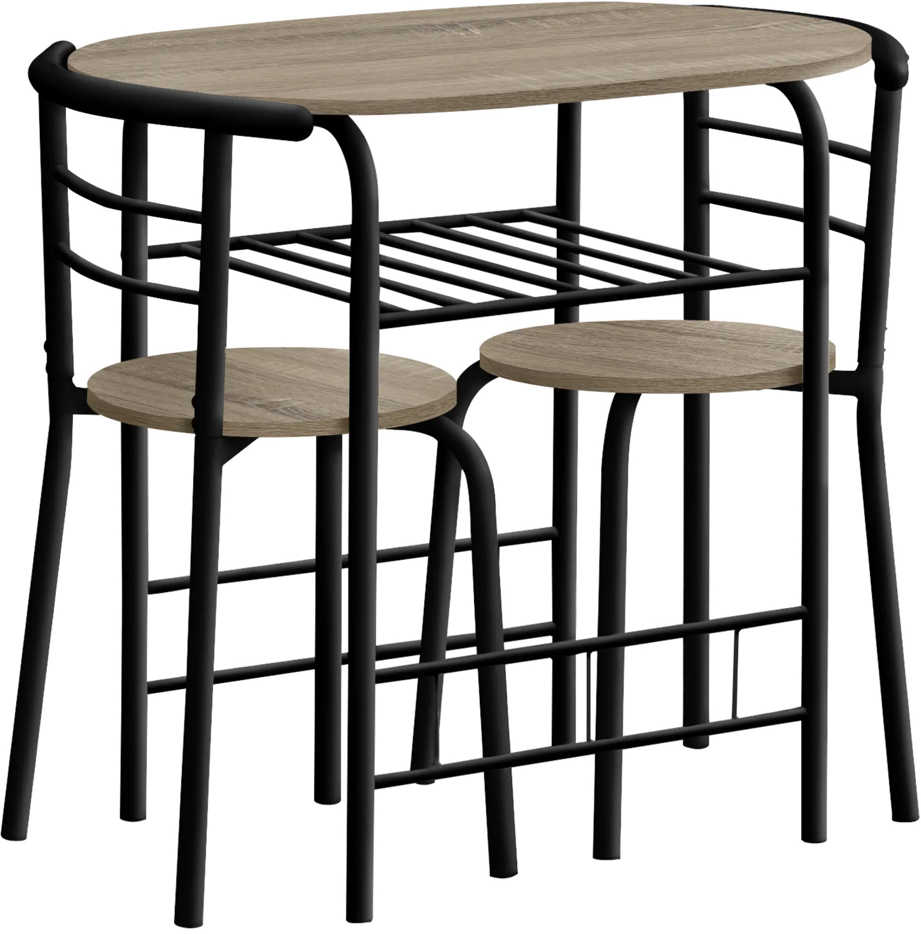 Avery Taupe and Black 3 Piece Dining Set-3