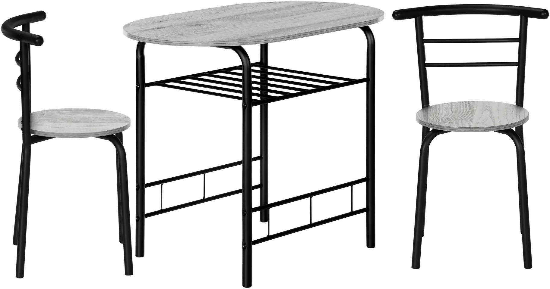 Avery Gray and Black 3 Piece Dining Set-1