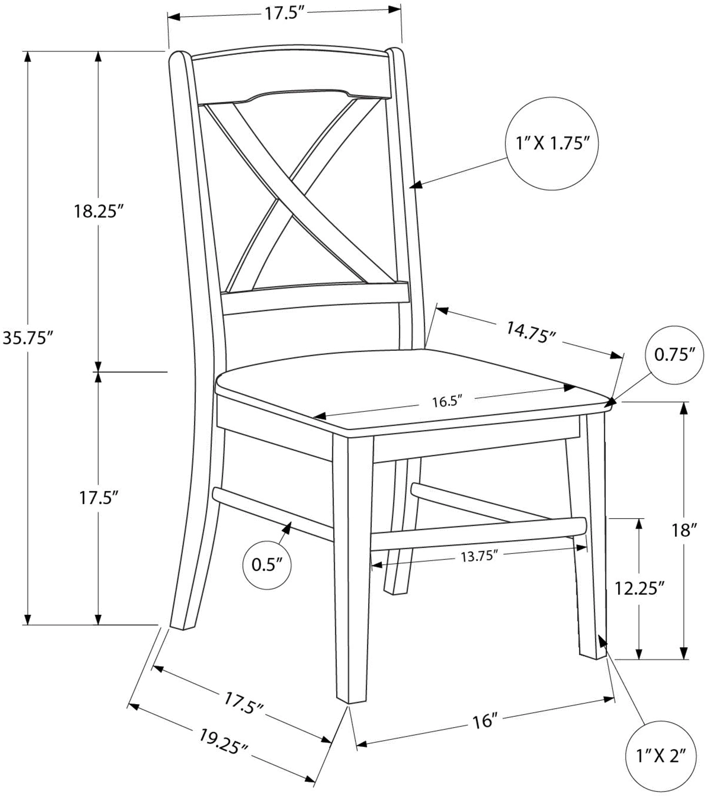 Marion White Dining Chair, Set of 2-7