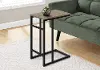 Samantha Taupe and Black Metal C-Shaped Accent Table
