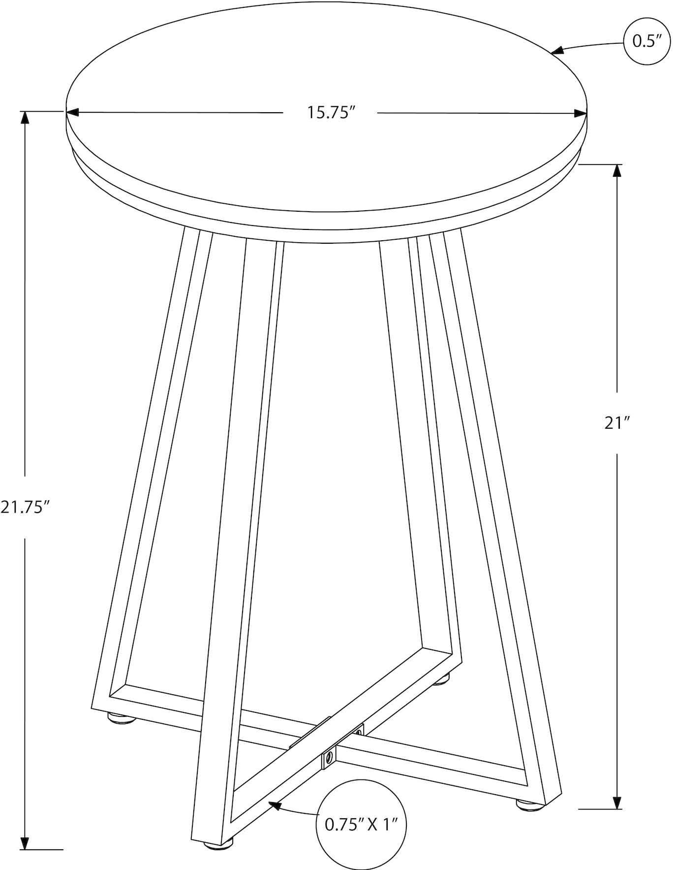 Elissa Black Round Side Table-4
