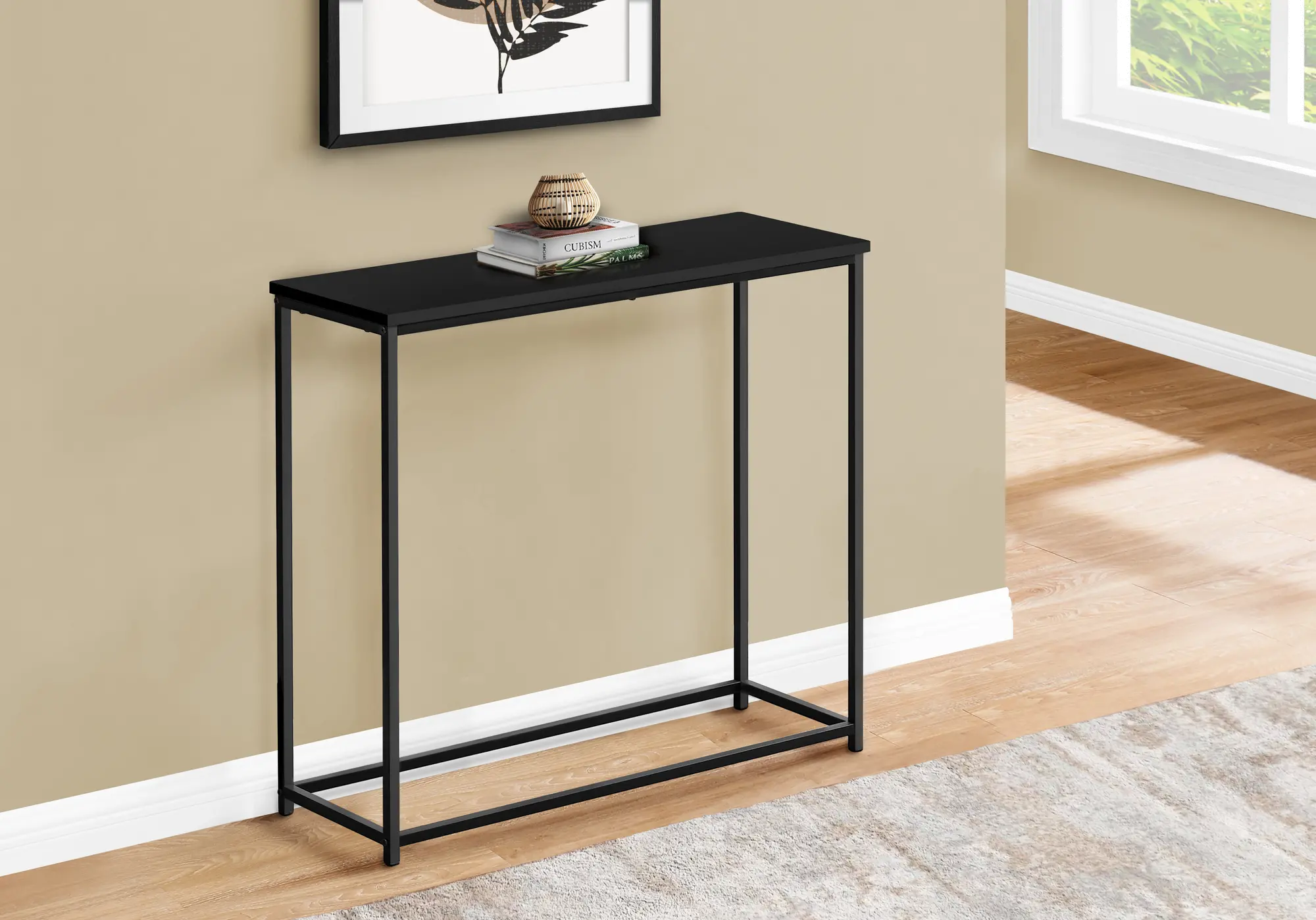 Blaine Gray and Black Narrow Console Table-2