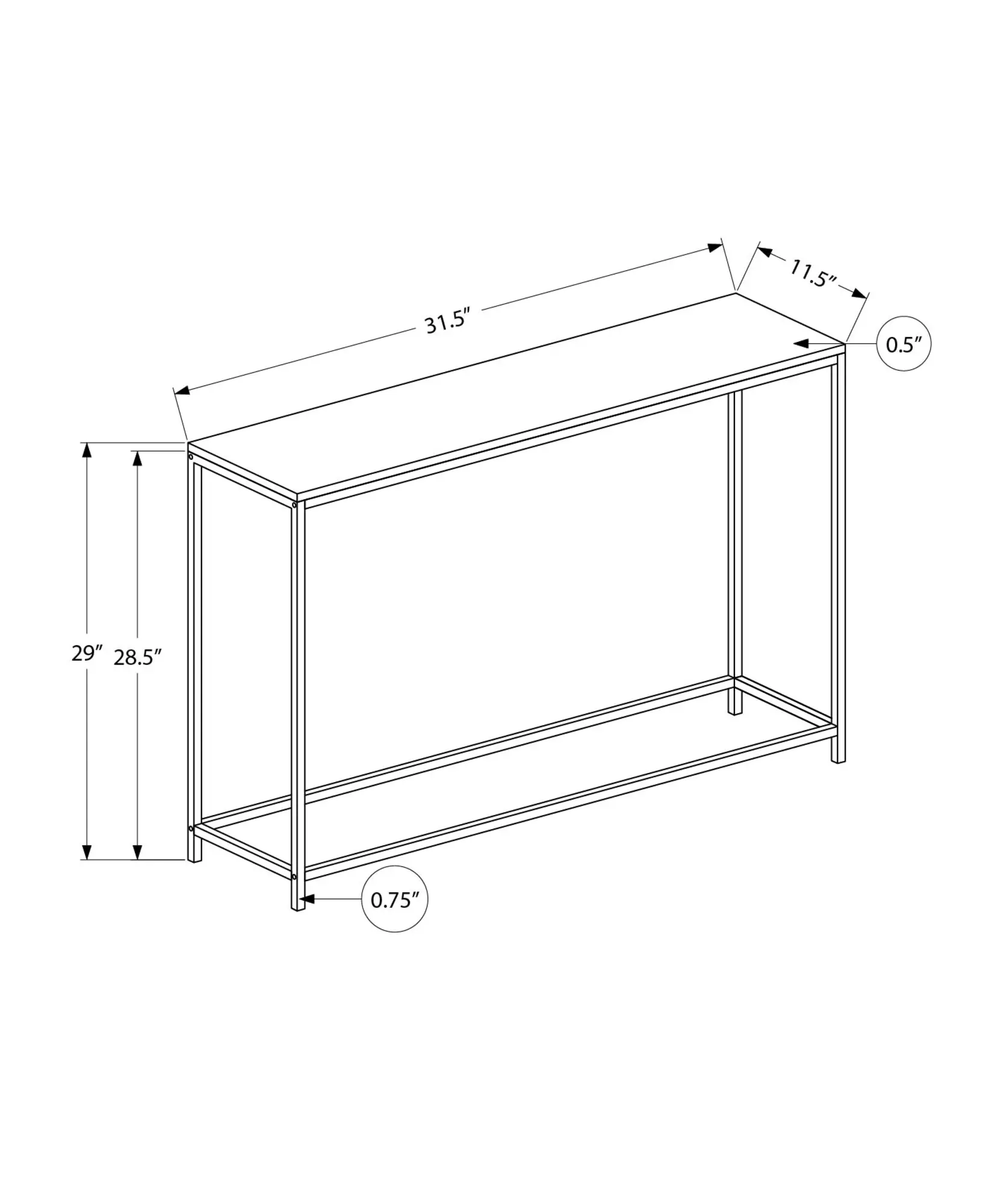 Blaine Gray and Black Narrow Console Table-3