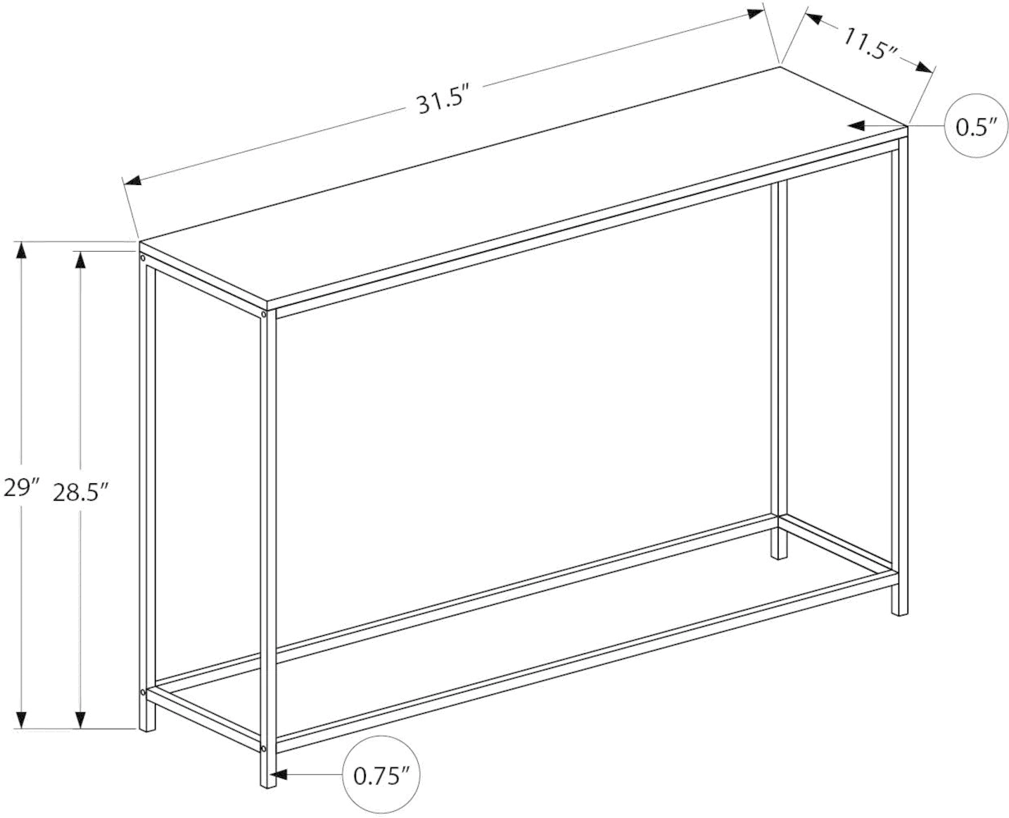 Blaine Gray and Black Narrow Console Table-4