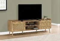 Walnut and Rattan 72  TV Stand