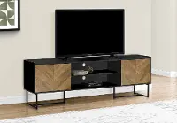 Heather Light Brown and Black 72  TV Stand