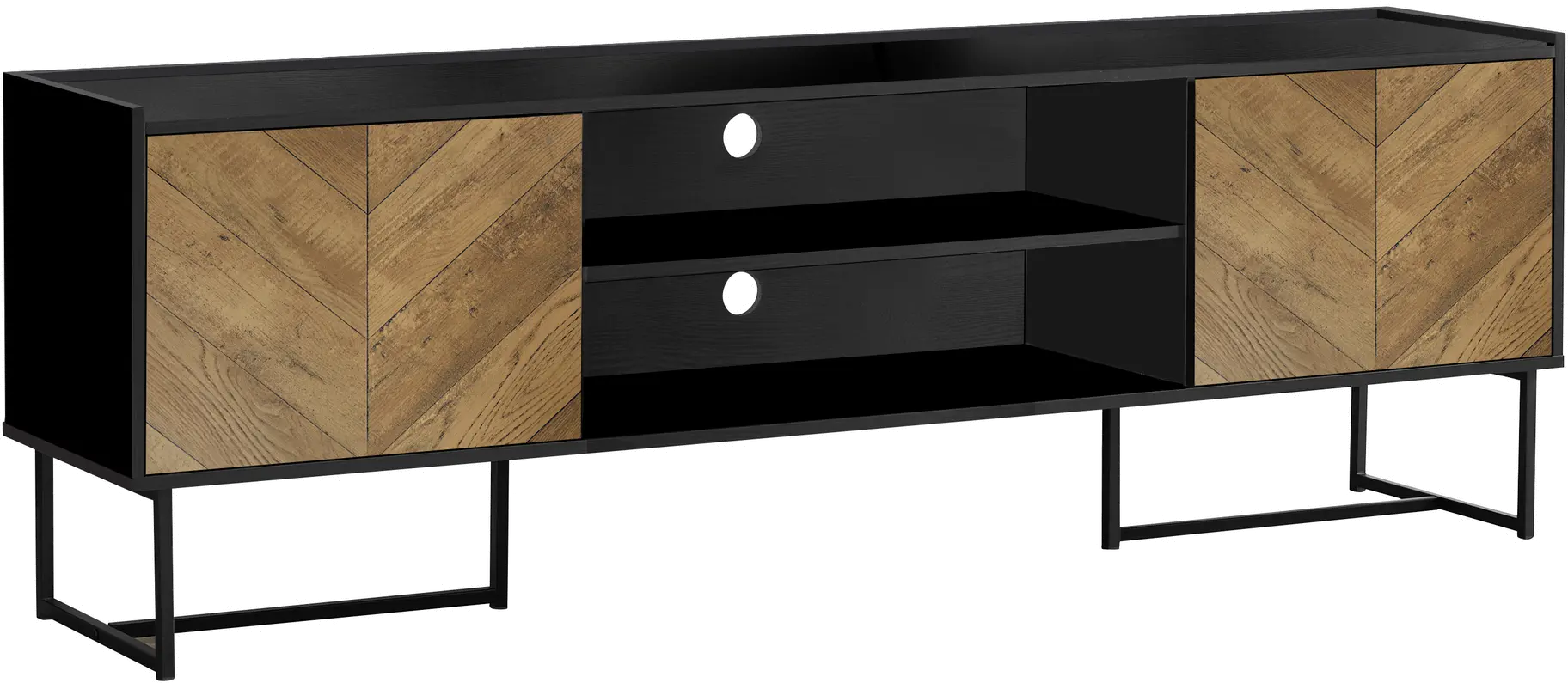 Heather Light Brown and Black 72  TV Stand-1