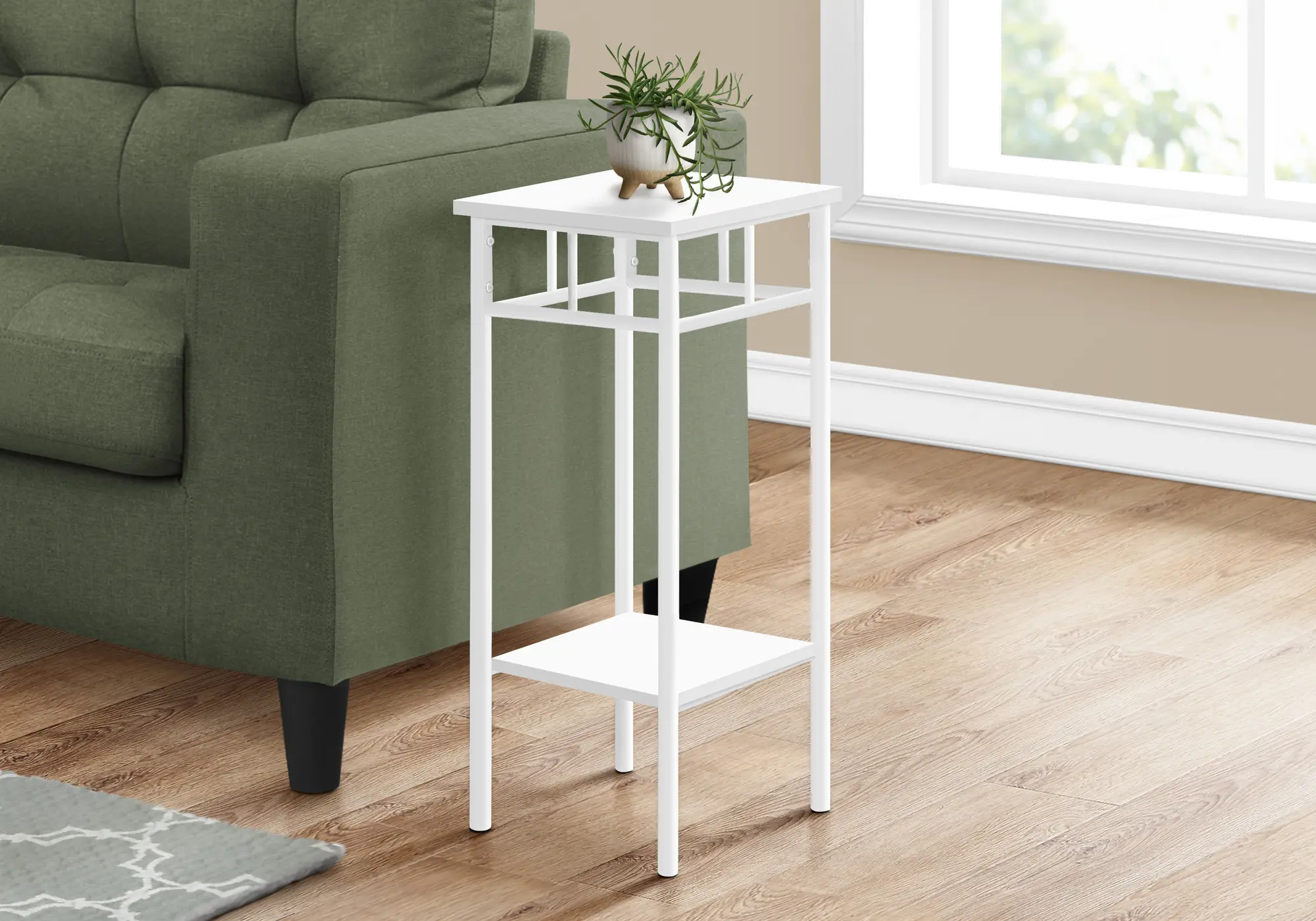Belle White Contemporary Accent Table-2
