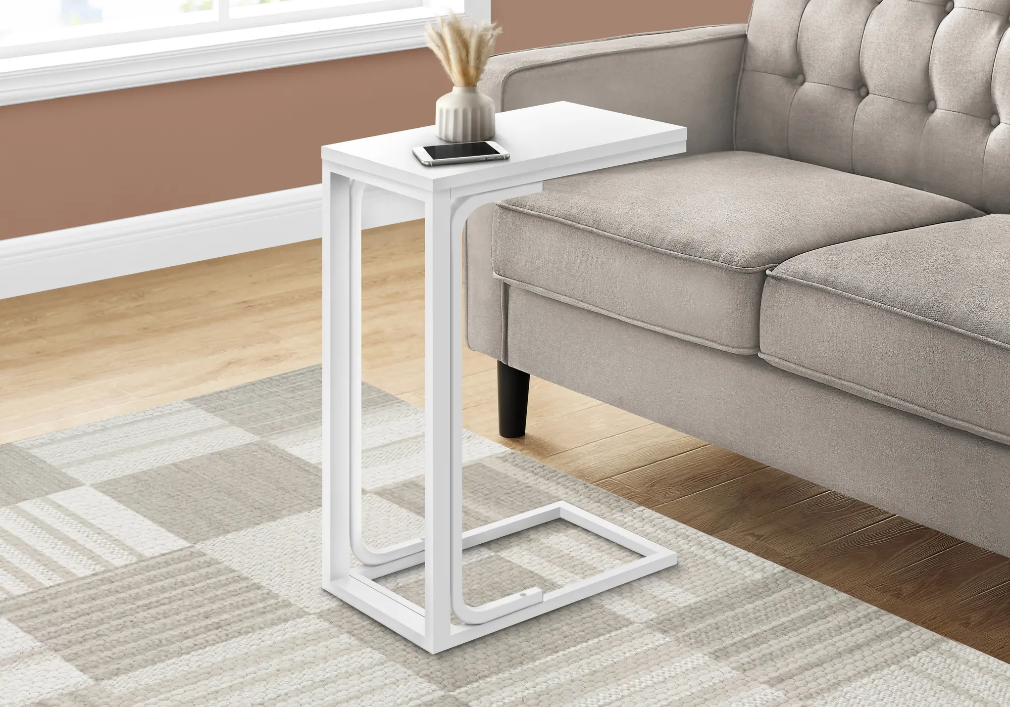 Aria White Contemporary Accent Table-2