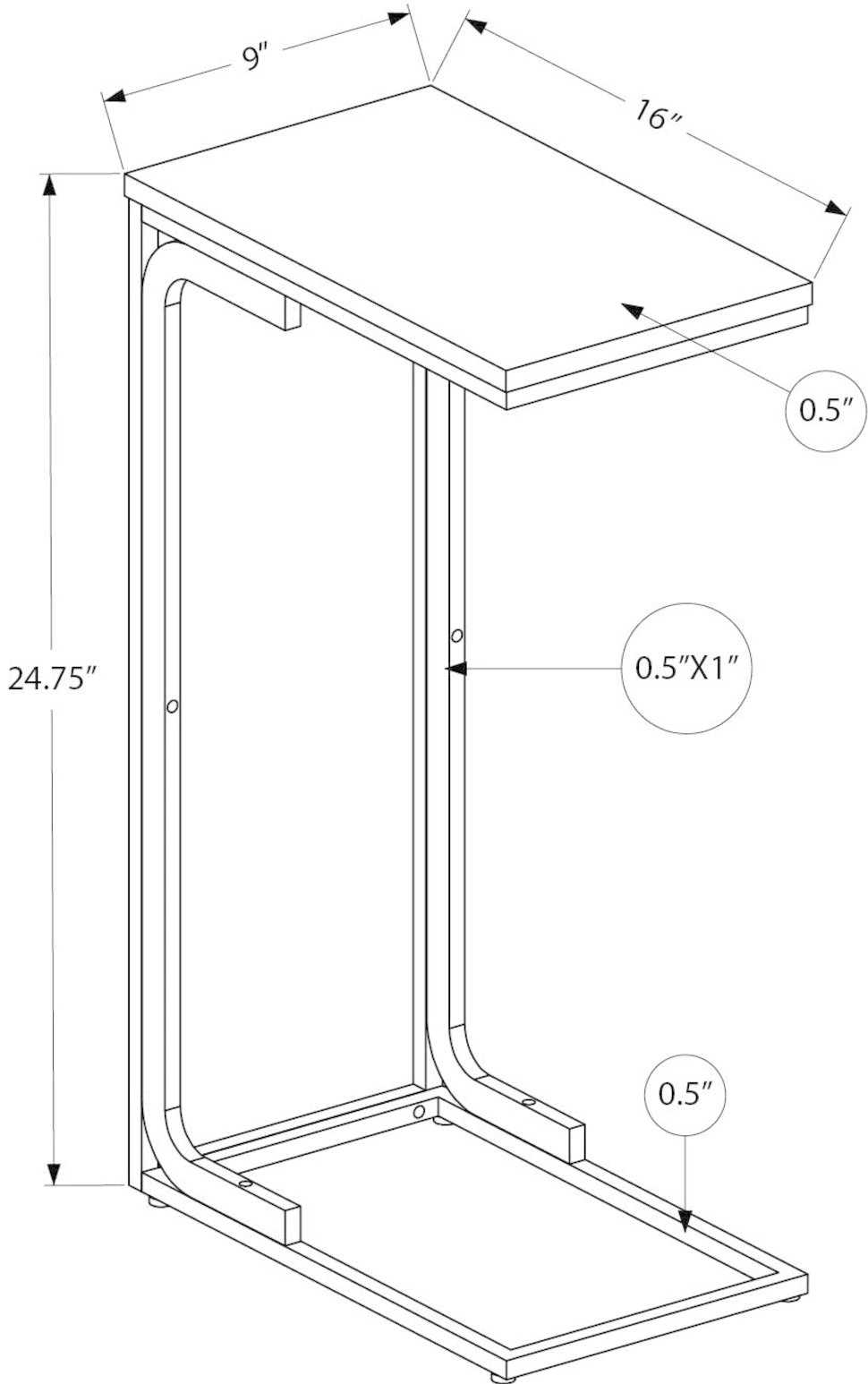 Aria White Contemporary Accent Table-6