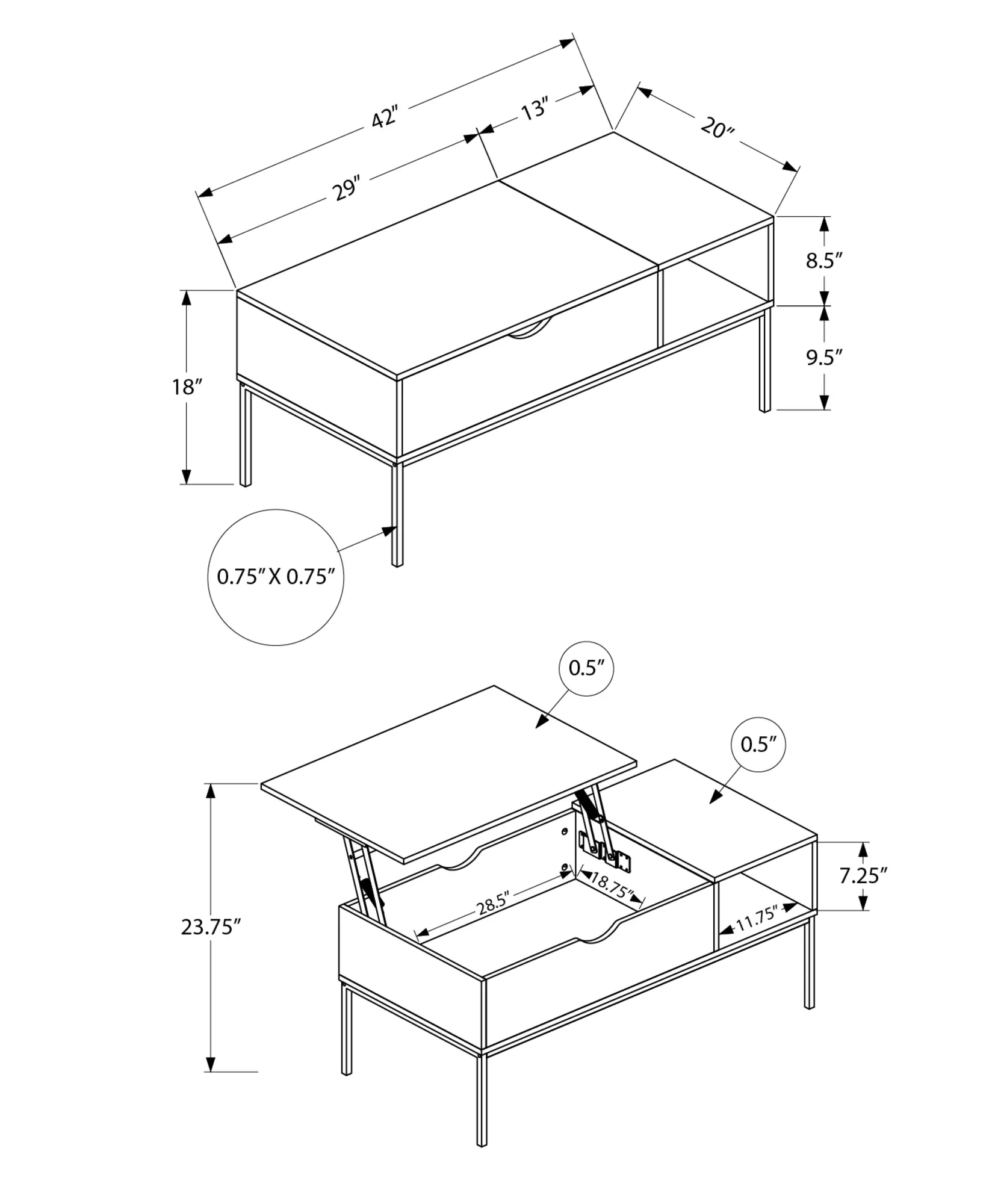 Landon Gray Lift-Top Coffee Table-9