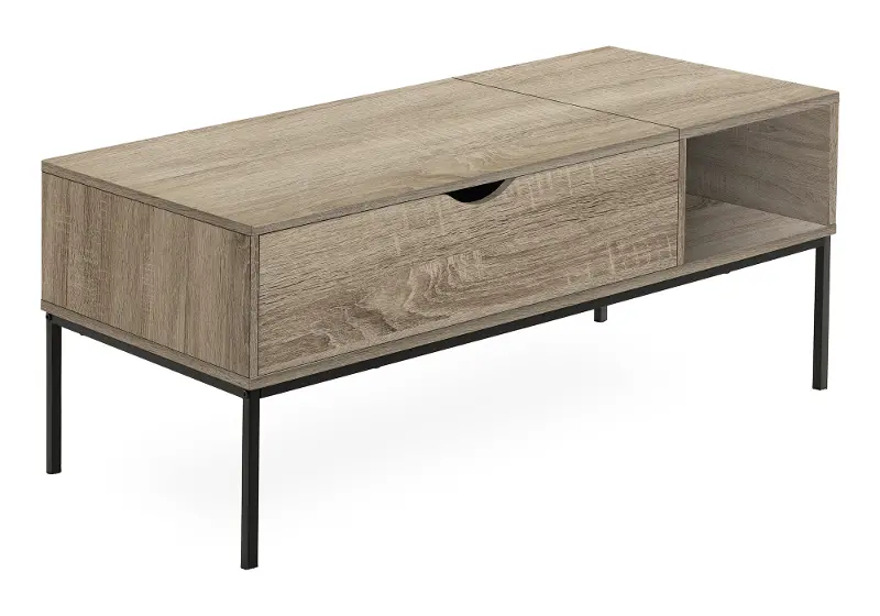 Landon Taupe Lift-Top Coffee Table