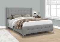 Chadley Gray Linen Upholstered Queen Bed
