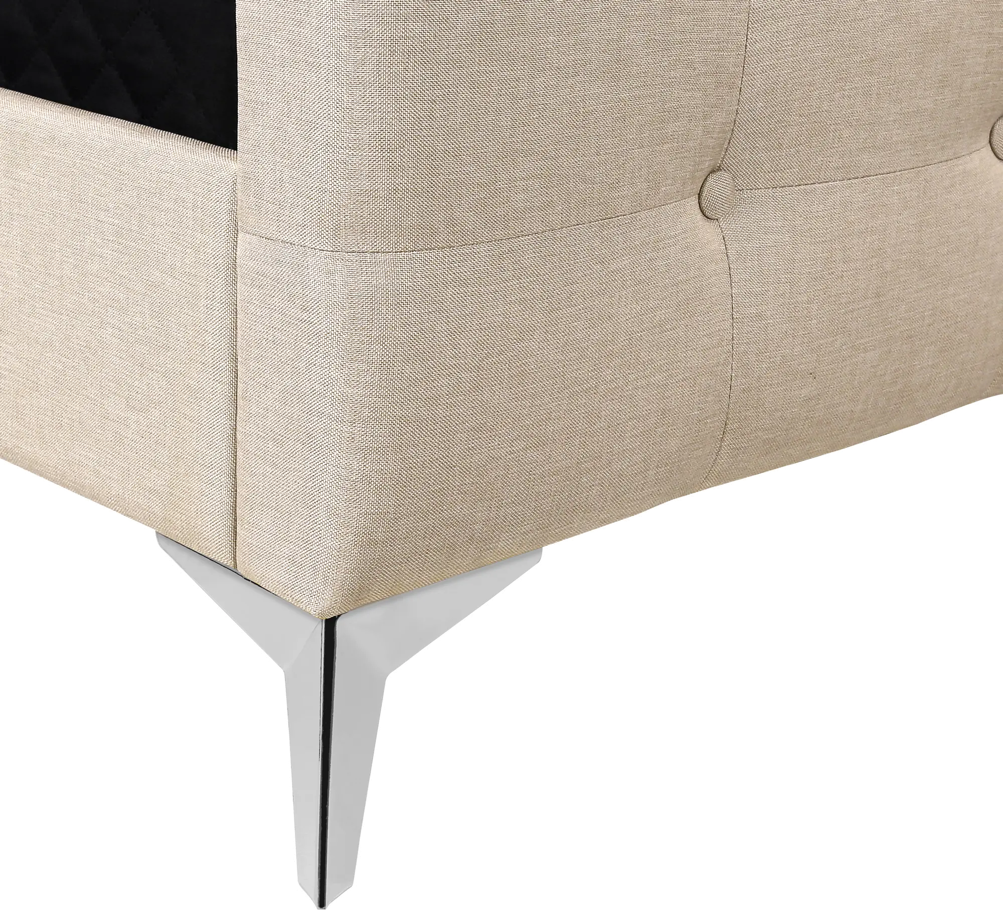 Chadley Beige Linen Upholstered Queen Bed-9
