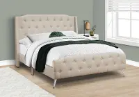 Grace Beige Upholstered Queen Bed