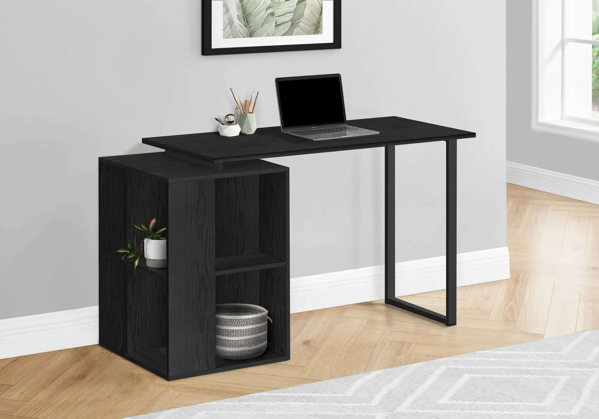 Phineas Black 55-Inch Home Office Desk-2