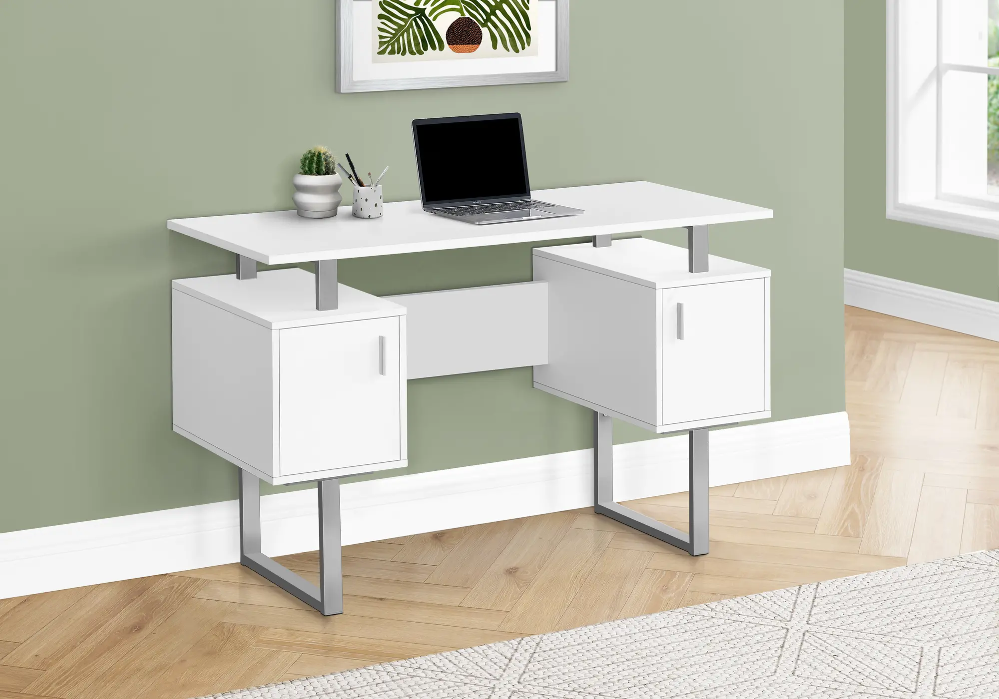 Billie White 48-Inch Modern Office Desk-2