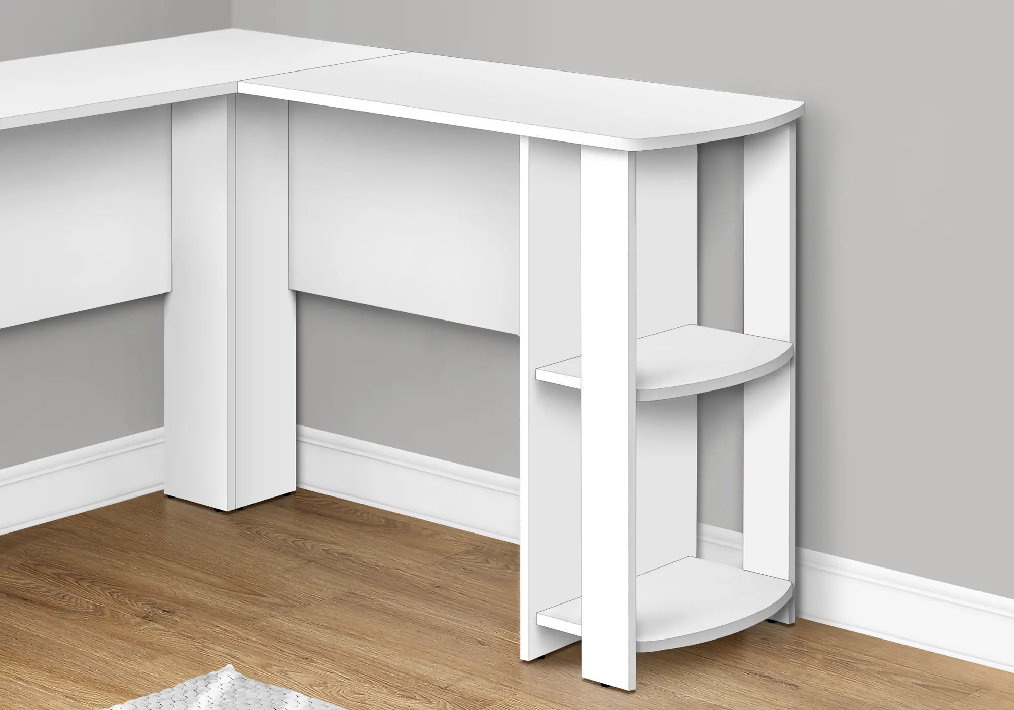 White 48-Inch Modern Corner Office Desk-3