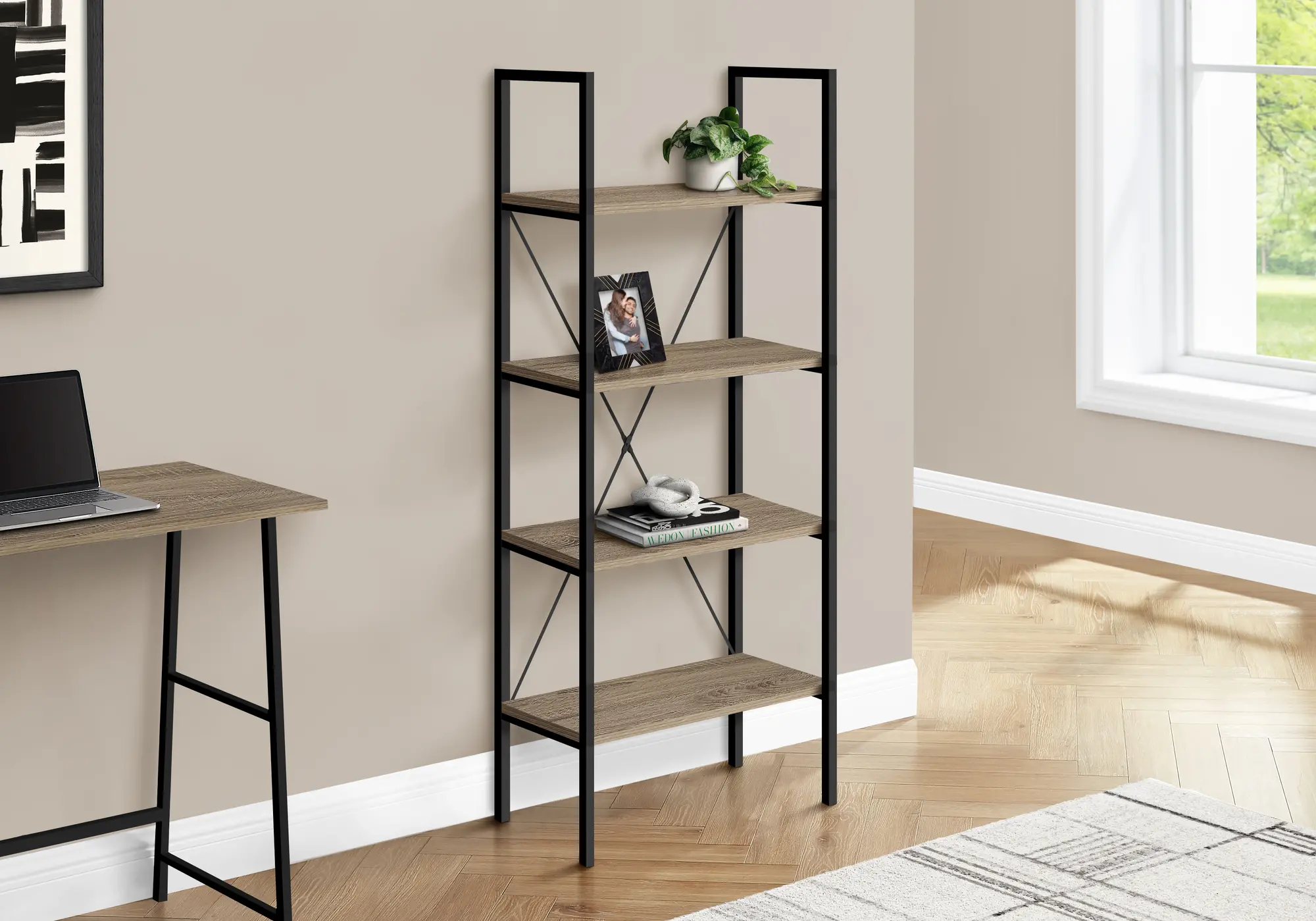 Winston 48  Brown Modern Bookshelf-1