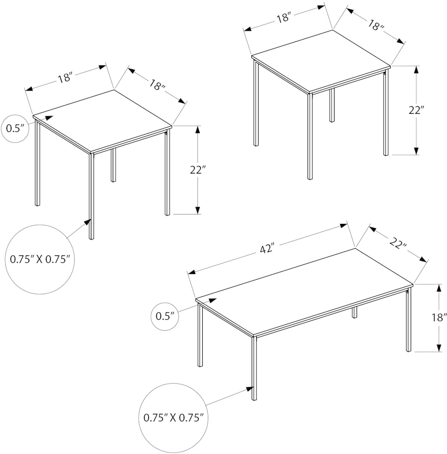 Carly Black 3 Piece Living Room Table Set-4