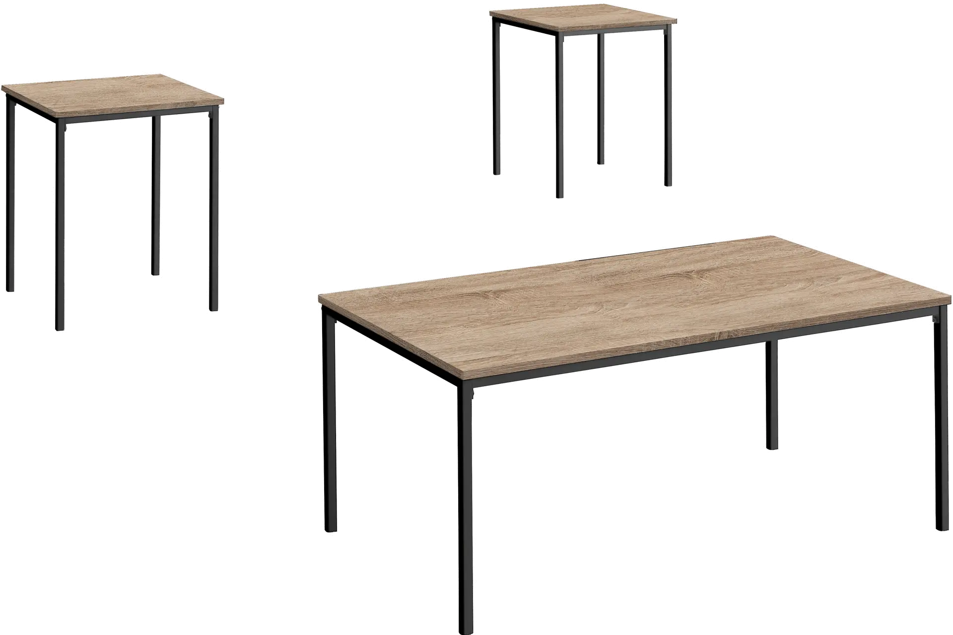 Carly Taupe and Black 3 Piece Living Room Table Set-1