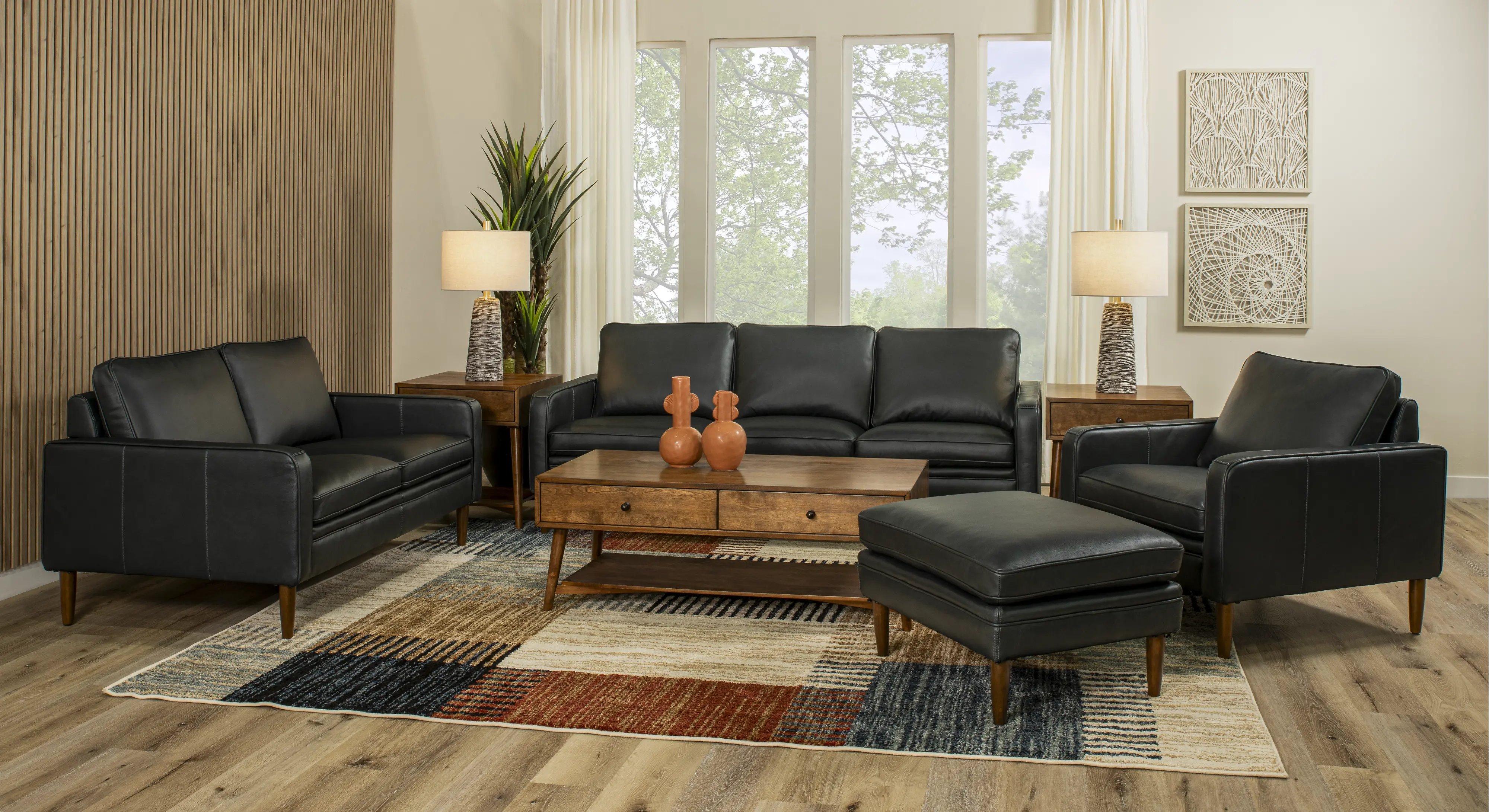 Volcano Blue Leather Sofa-2