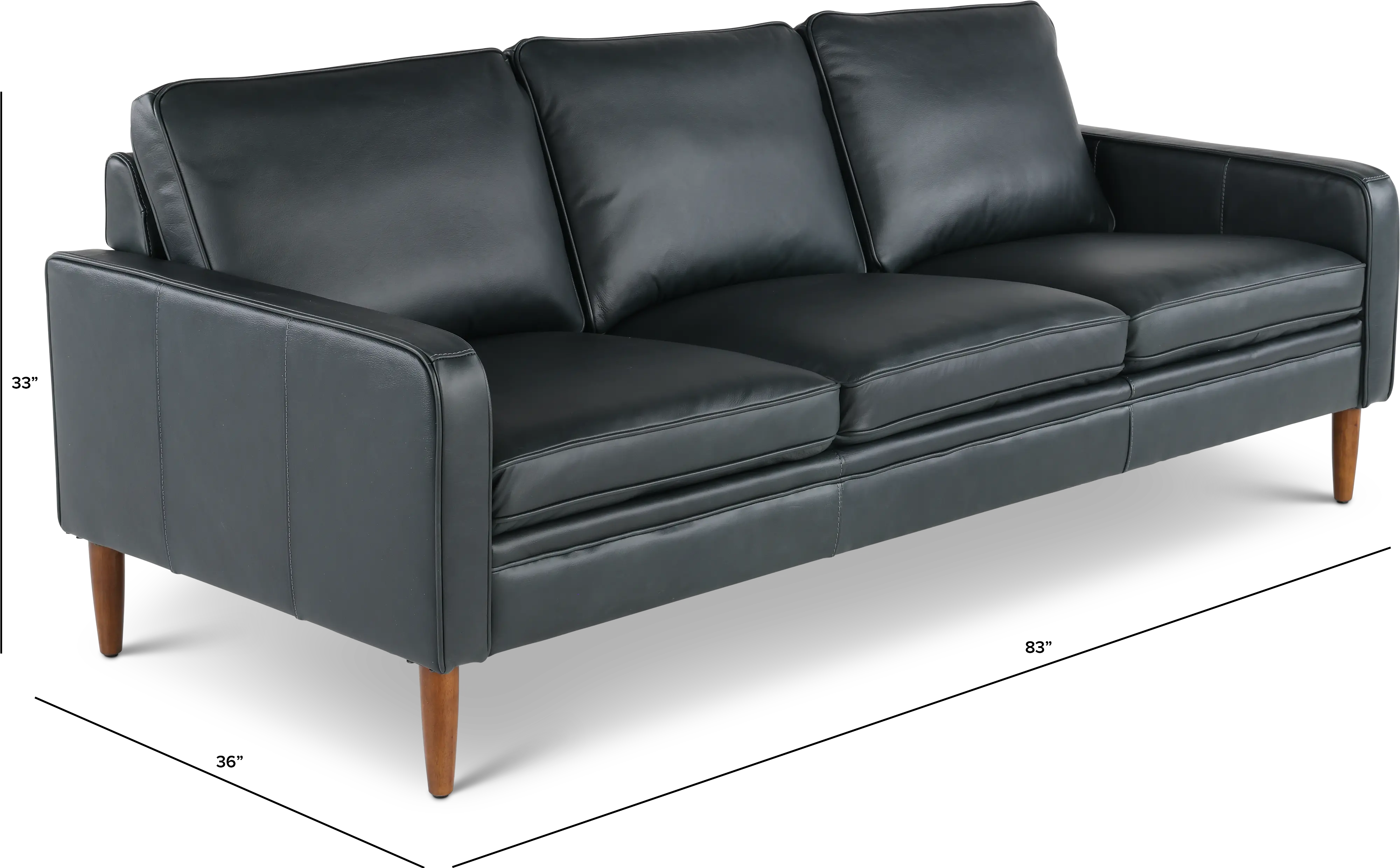 Volcano Blue Leather Sofa-3