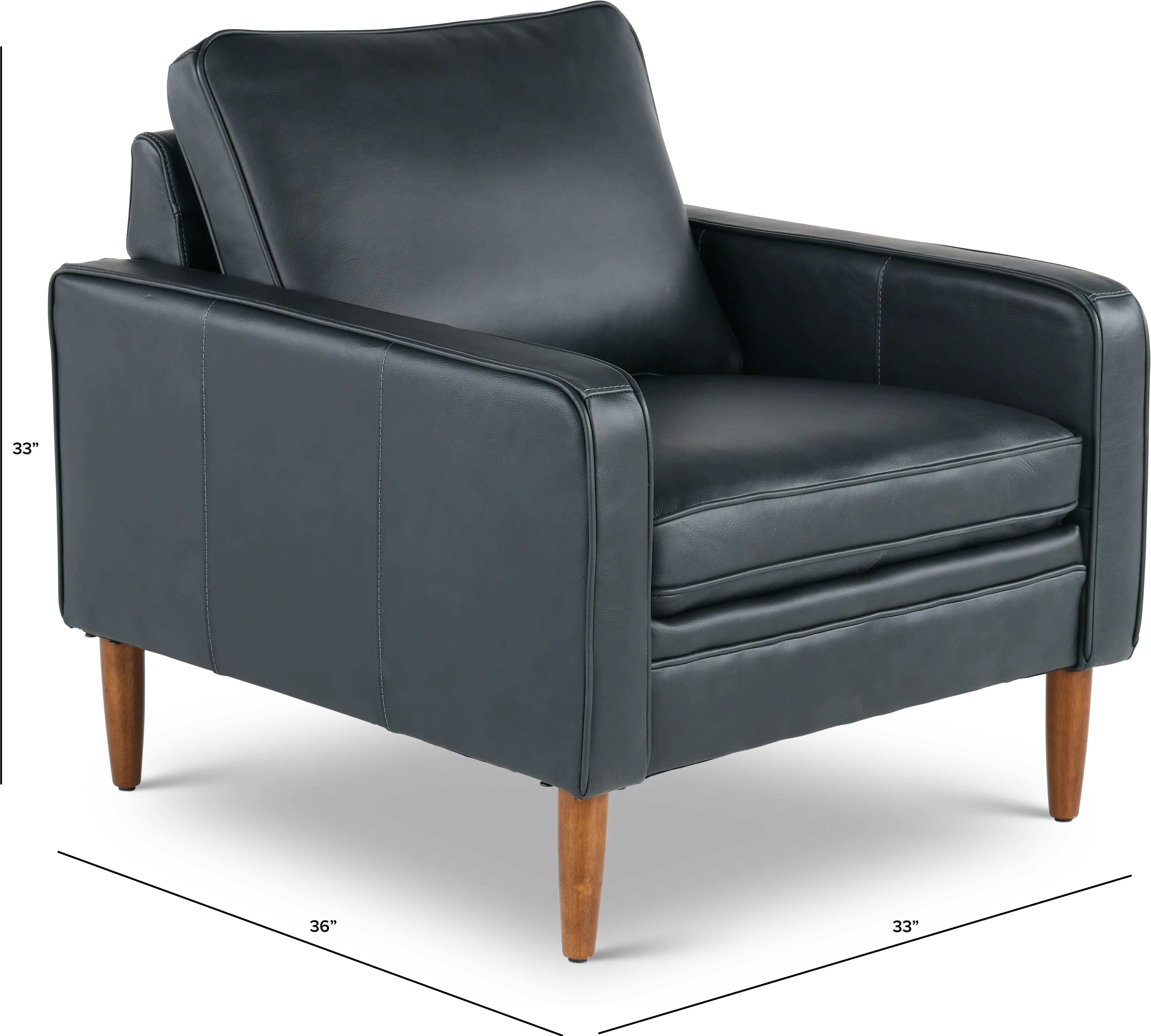 Volcano Blue Leather Chair-3