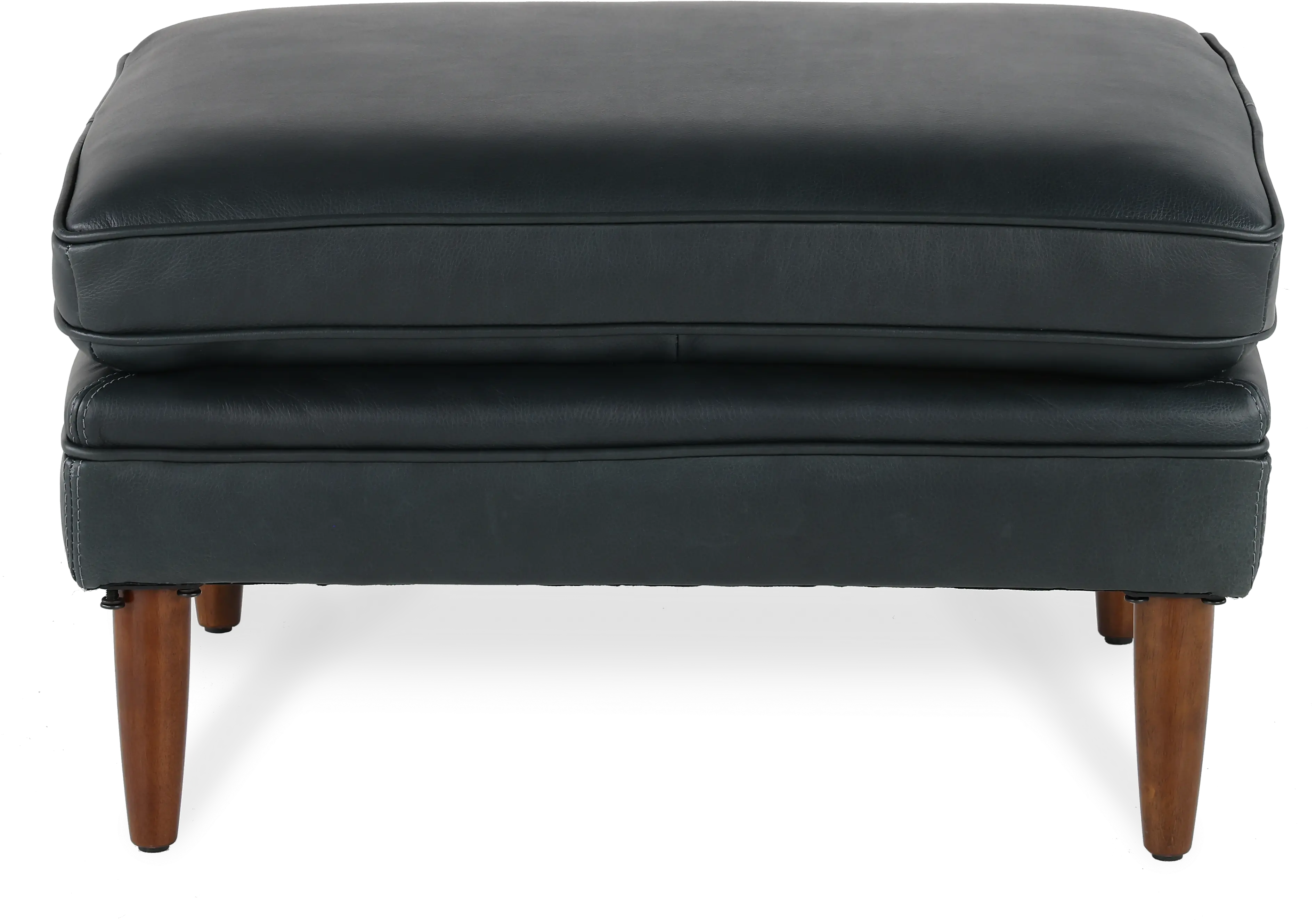 Volcano Blue Leather Ottoman-1