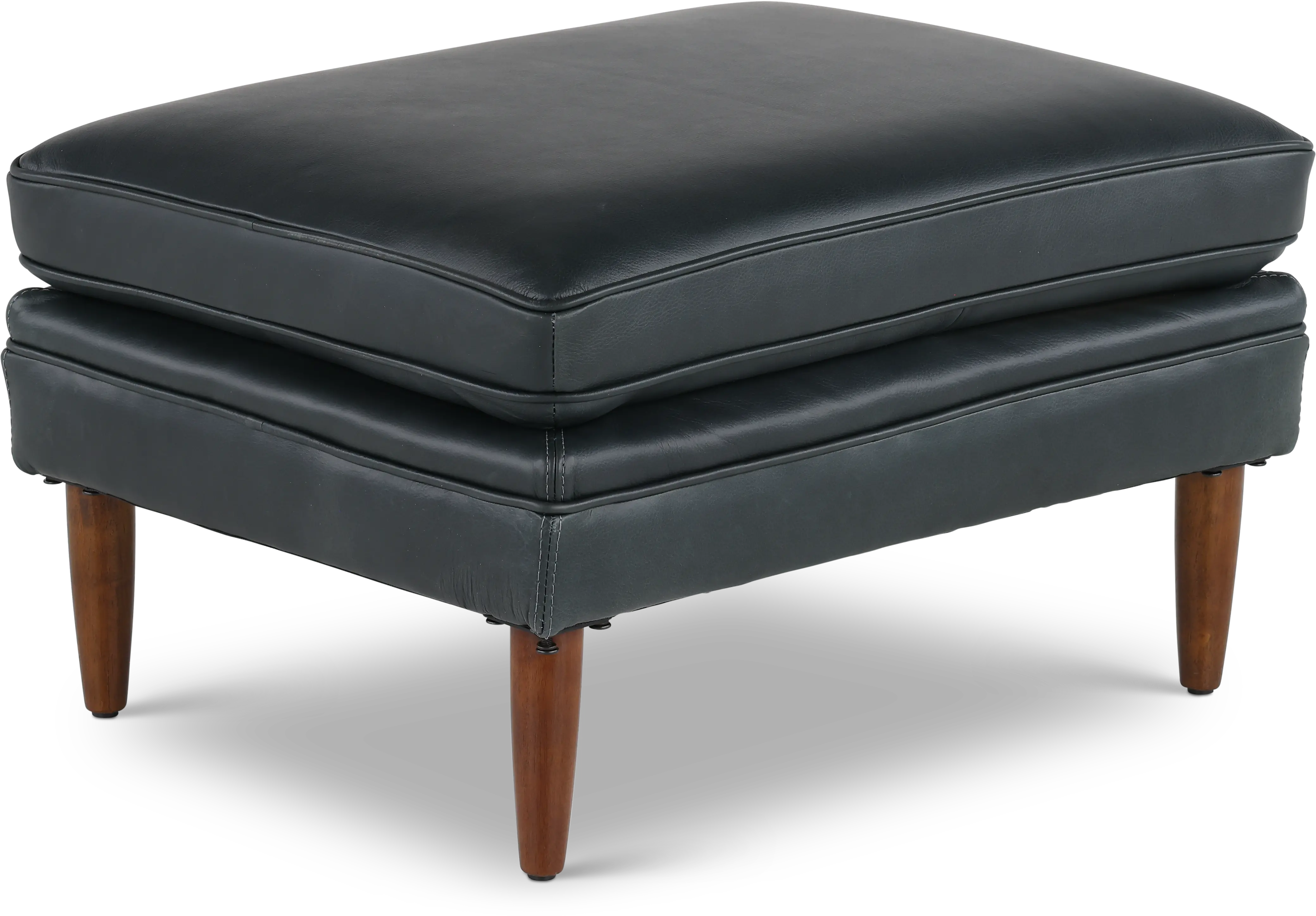Volcano Blue Leather Ottoman-4
