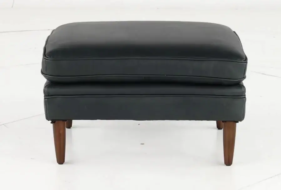 Volcano Blue Leather Ottoman-5